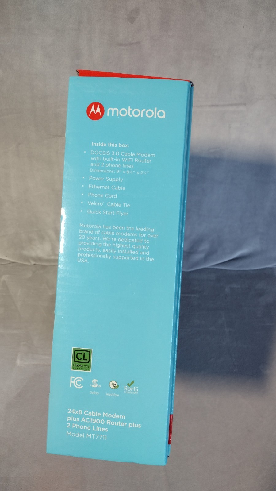 Motorola MT7711 24X8 Cable Modem and AC1900 Dual Band Wi-Fi Gigabit Router
