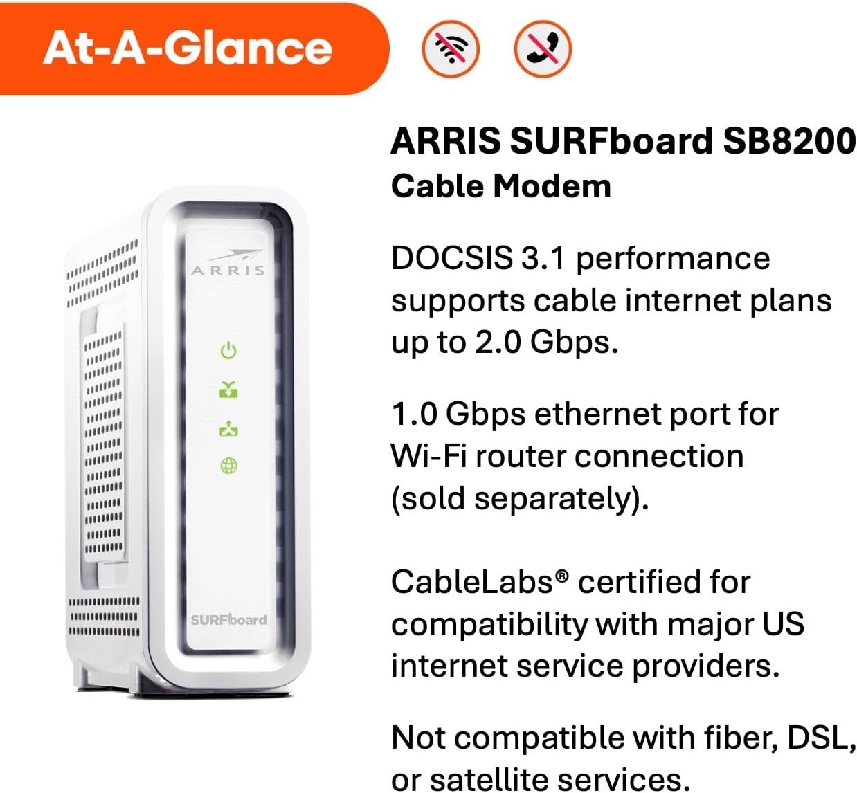 ARRIS SURFboard SB8200 DOCSIS 3.1 Cable Modem