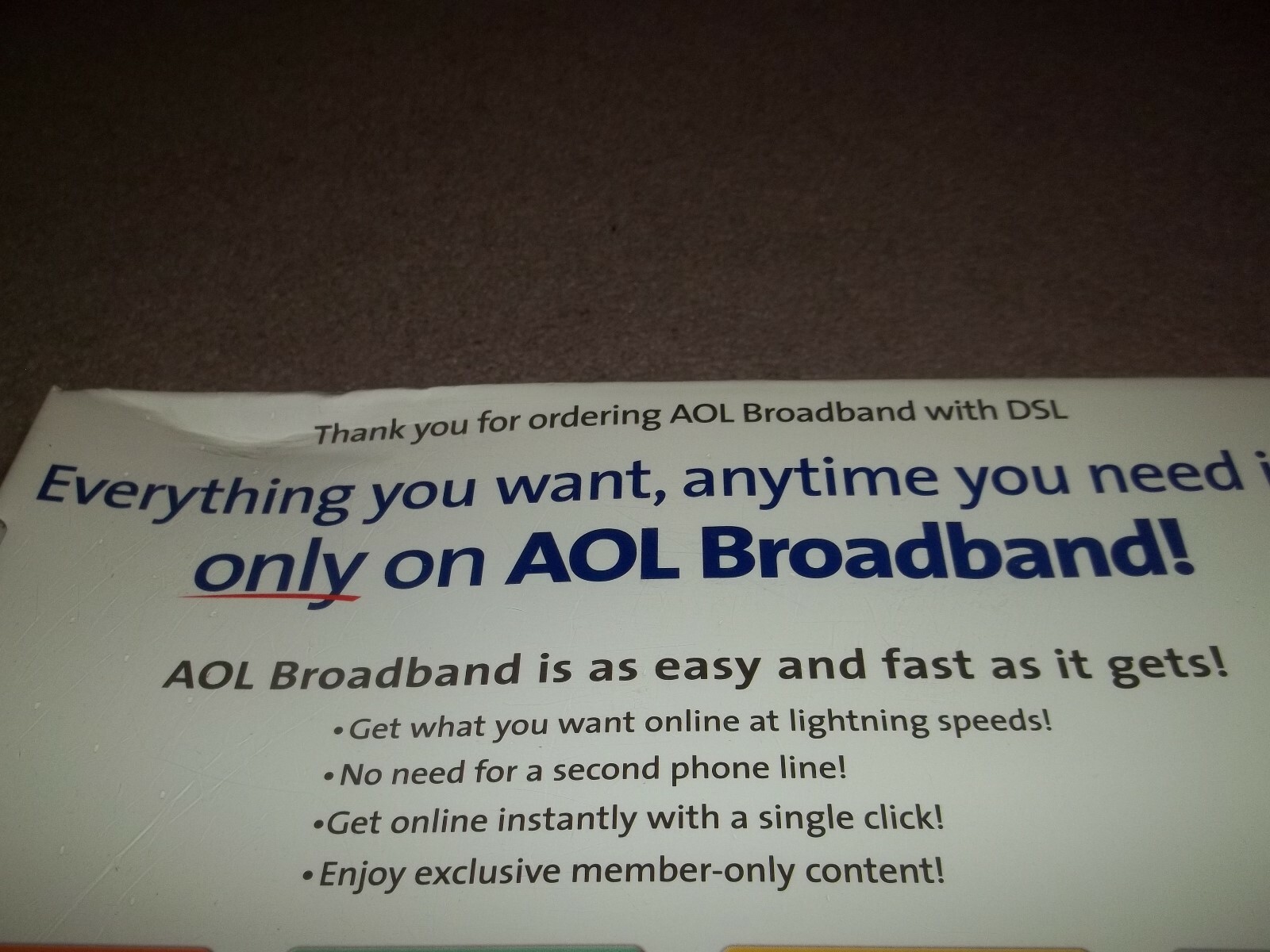 New Sealed Vintage Rare AOL Broadband w/ DSL Quick Kit Modem 2002 Action-Tec NIB