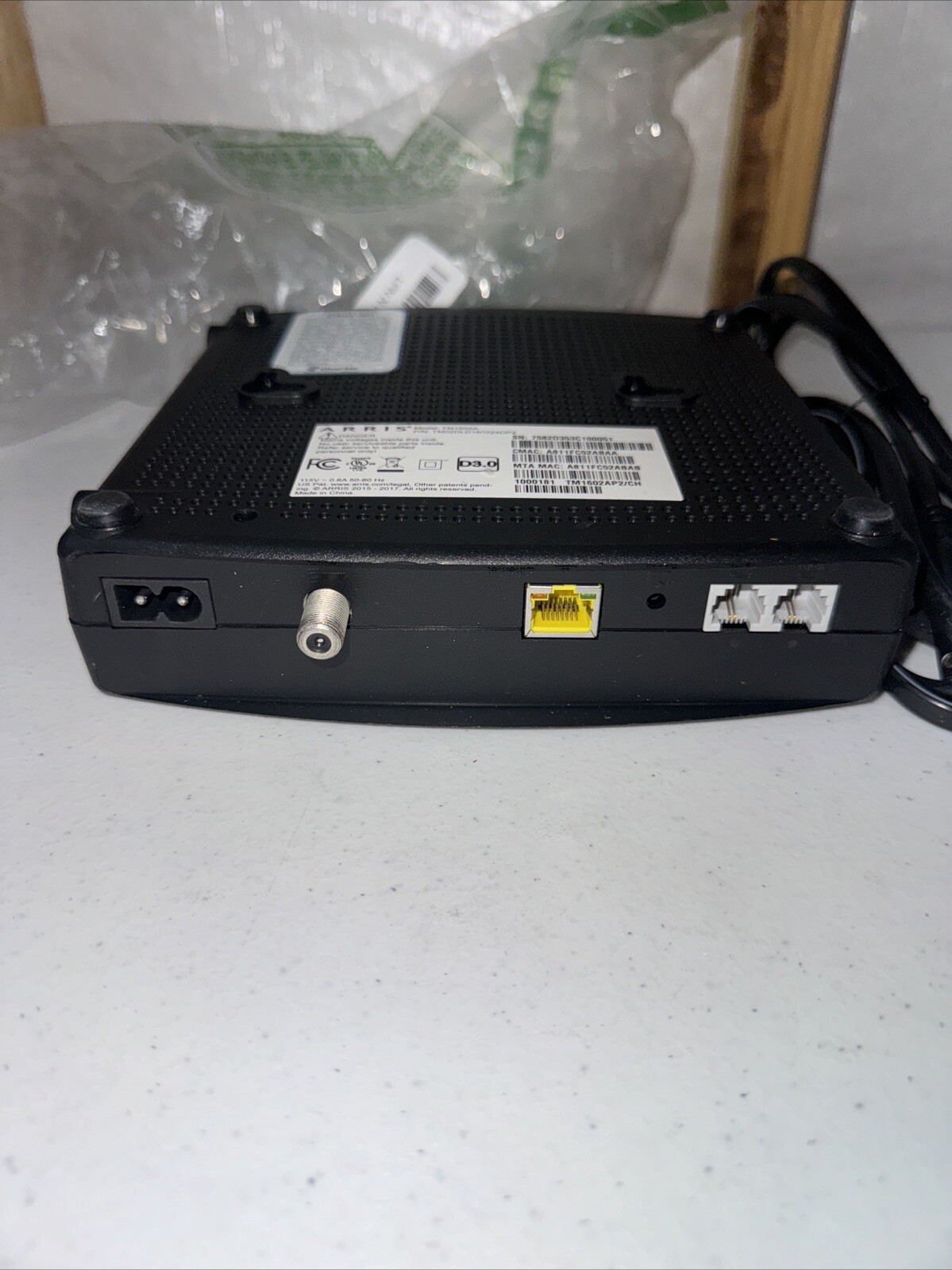 Arris TM1602A Docsis 3.0 Telephony Cable Modem for Charter Optimum Cablevision