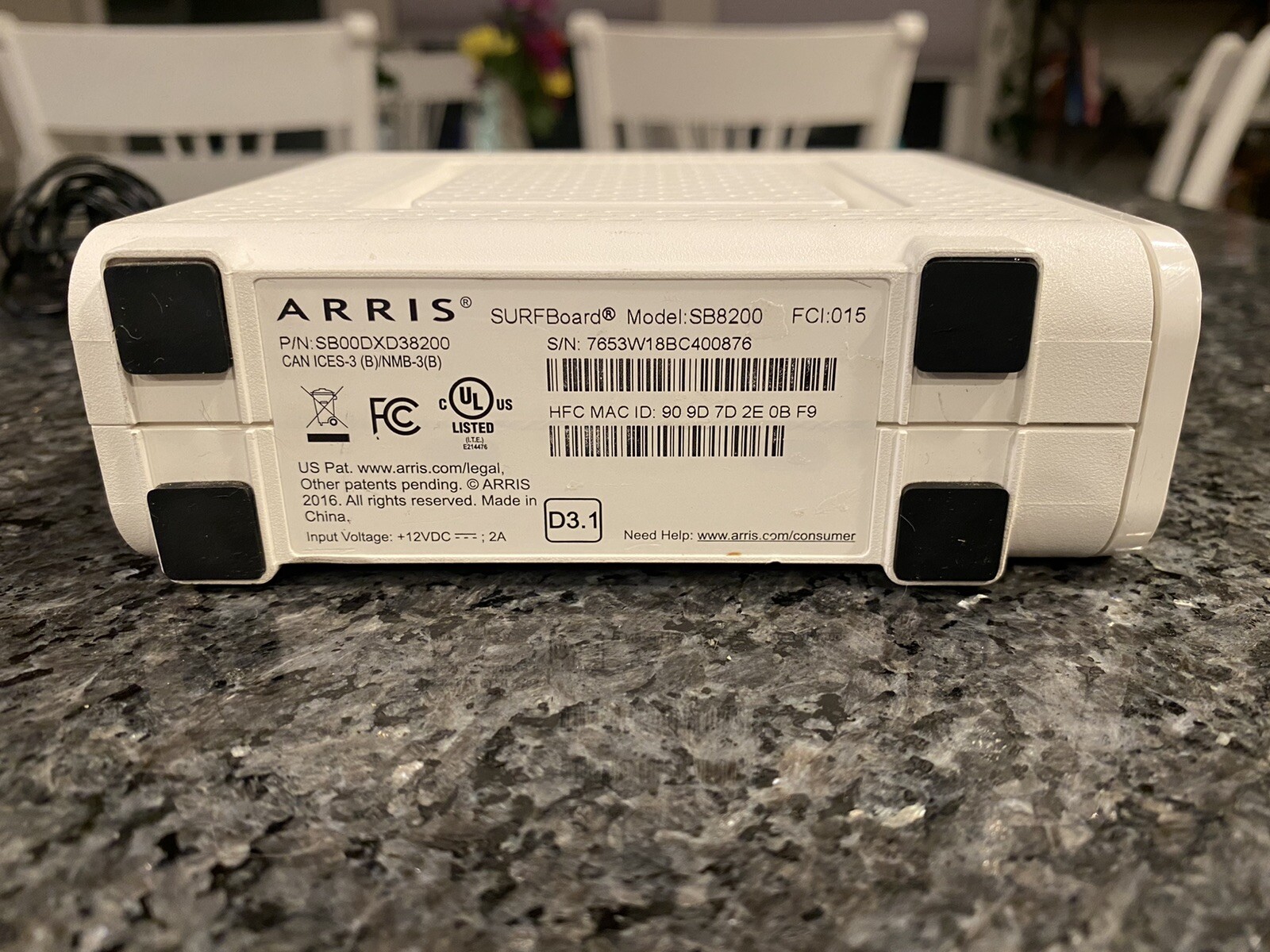 ARRIS SURFboard SB8200 DOCSIS 3.1 10 Gbps Cable Modem Dual Gigabit Ethernet Port