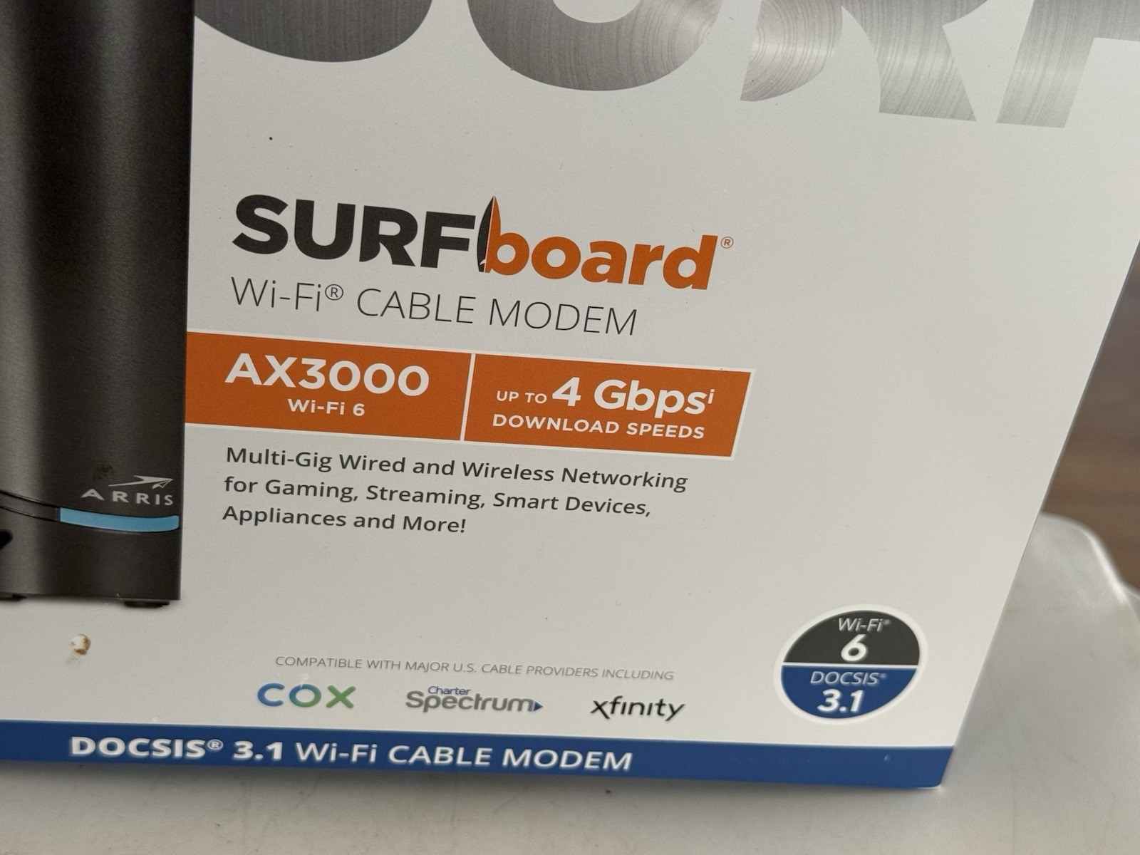ARRIS Surfboard G34 Dual-Band WiFi-6 Cable Modem AX3000