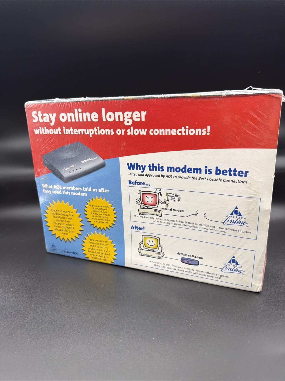 Vintage Rare Modem Kit from AOL Dial-Up Internet Connectivity New Sealed