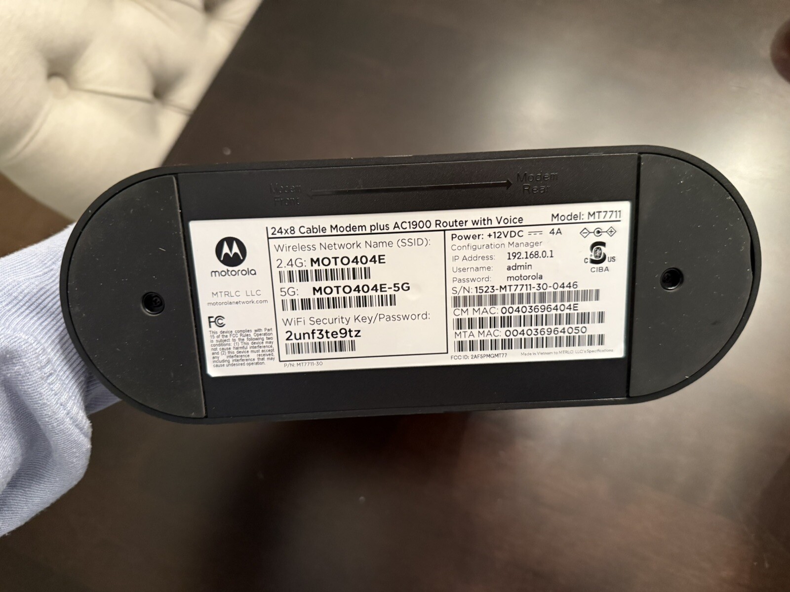 Motorola MT7711 Cable Modem Plus Router Open As Is See Photos