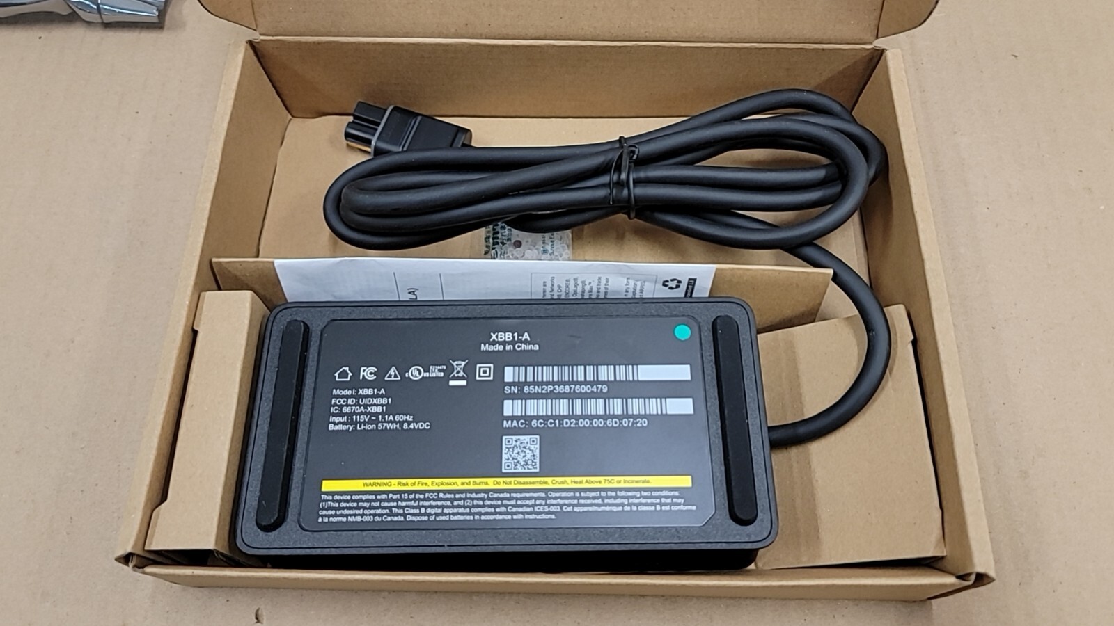 Arris touchstone XBB1-a Battery backup devices For XB6 cable modem 57WH 8.4VDC