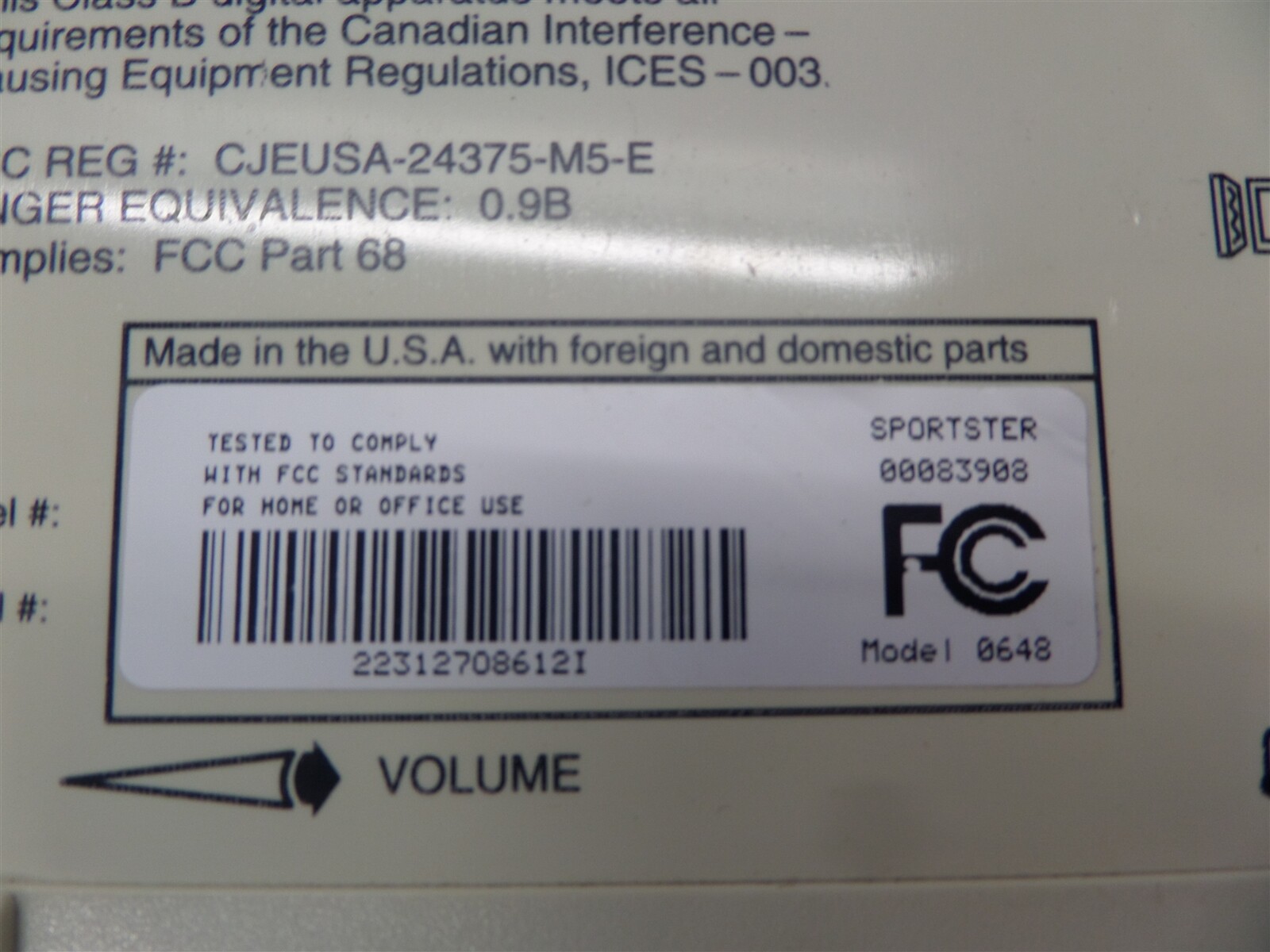 US Robotics Sportster 33.6 Fax Modem 00083908