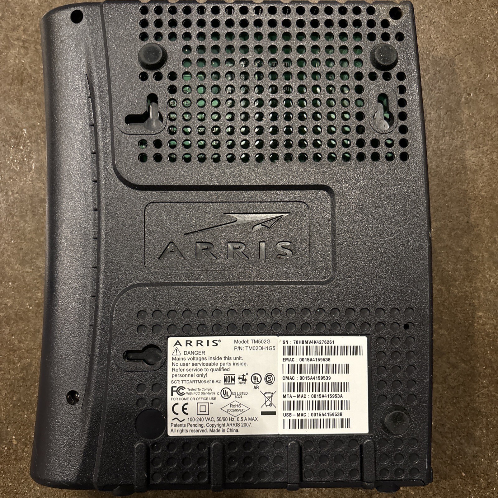 ARRIS TOUCHSTONE TM502G CABLE MODEM