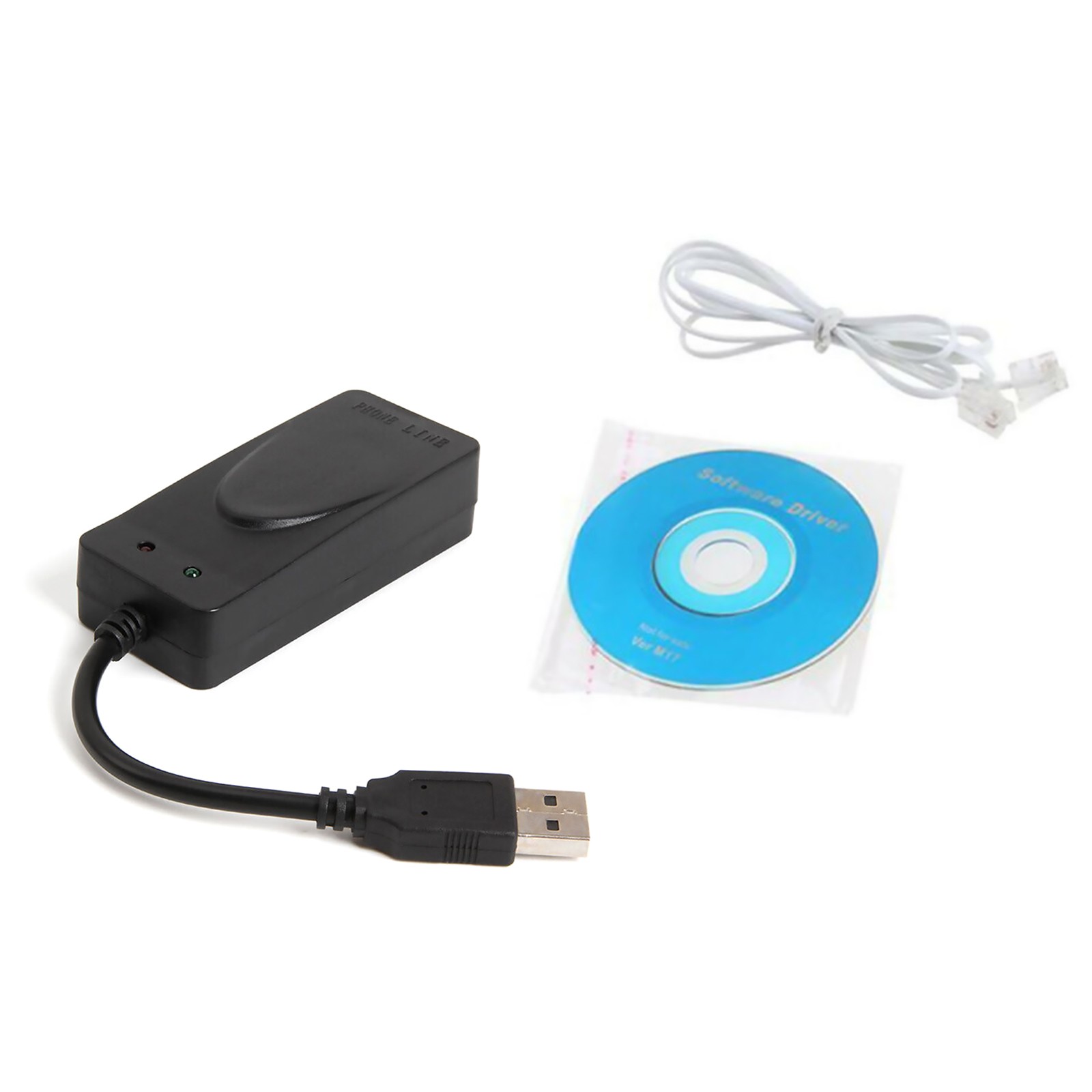 Dual RJ11 Port USB 56K External Dial Up Voice Fax Data Modem Adapter Win 7/8/10