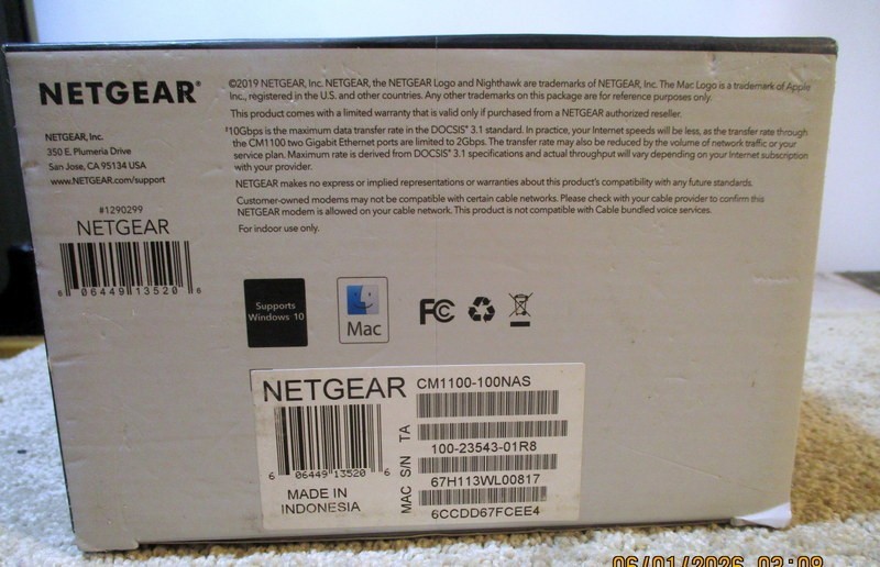 NETGEAR Nighthawk CM1100 Cable Modem