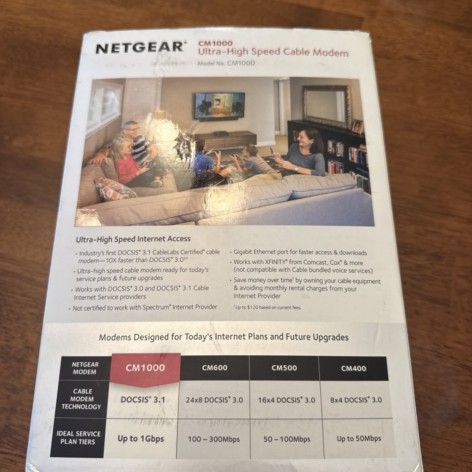 NEW NETGEAR CM1000 Ultra High Speed Cable Modem DOCSIS 3.1 Xfinity Spectrum Cox