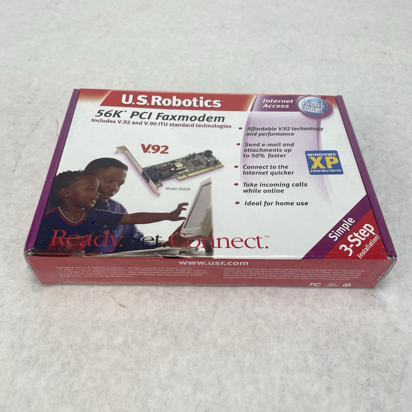 US Robotics V.92 V.90 56K ITU PCI Int Faxmodem Model USR5660A Lot of 3
