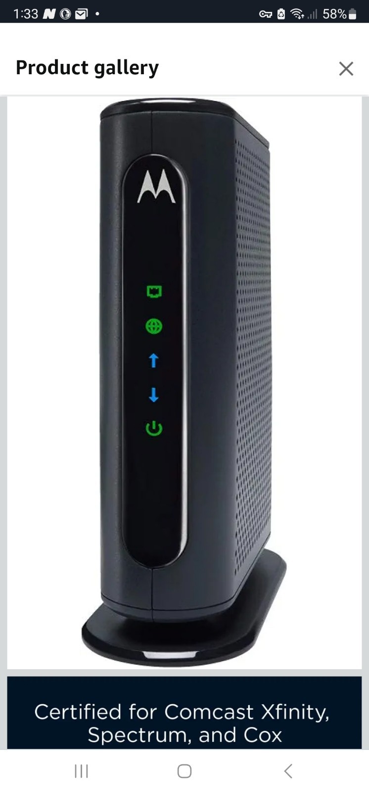 MOTOROLA 16×4 Cable Modem Model MB7420 686 Mbps DOCSIS 3.0