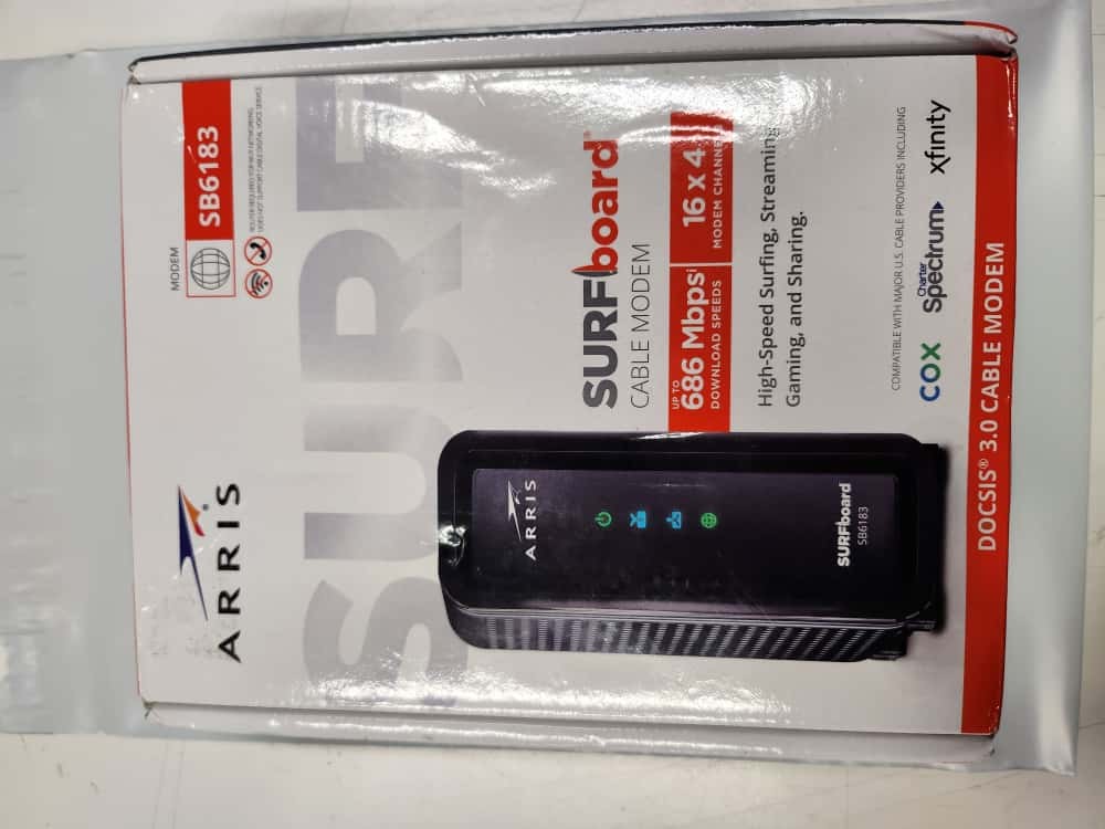 Arris Surfboard SB6183 Cable Modem 686 mbps Internet 16×4 Docsis 3.0