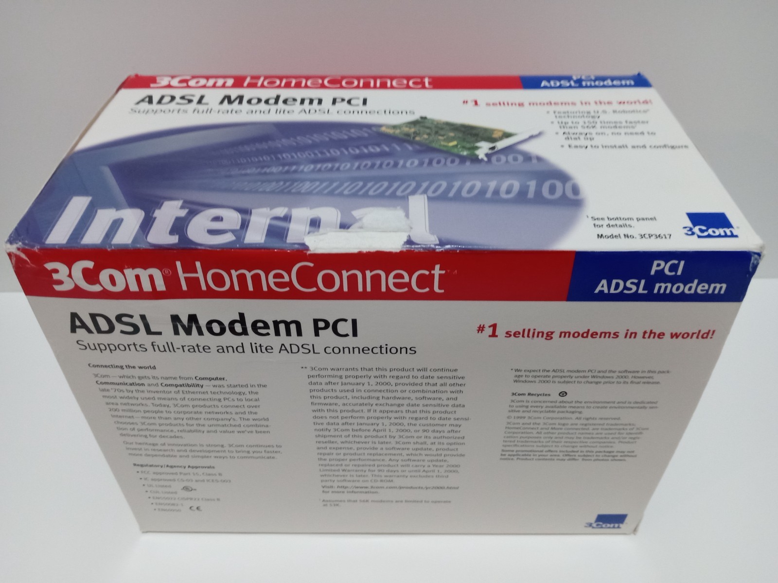 3Com HomeConnect ADSL Modem pci model 3CP3617 Please Read! used/open box/storage