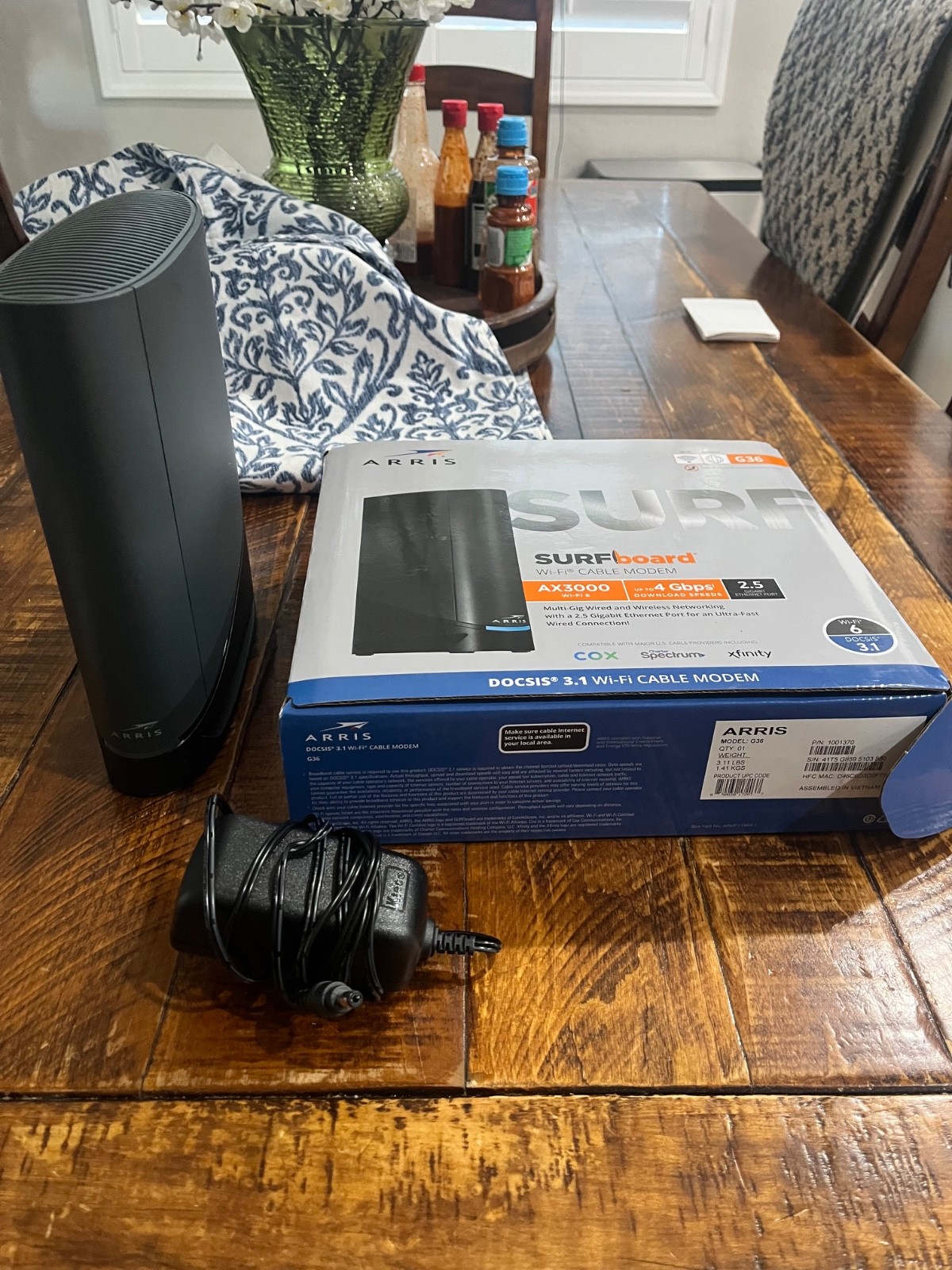 ARRIS SURFboard G36 DOCSIS 3.1 Wi-Fi 6 Cable Modem – Black