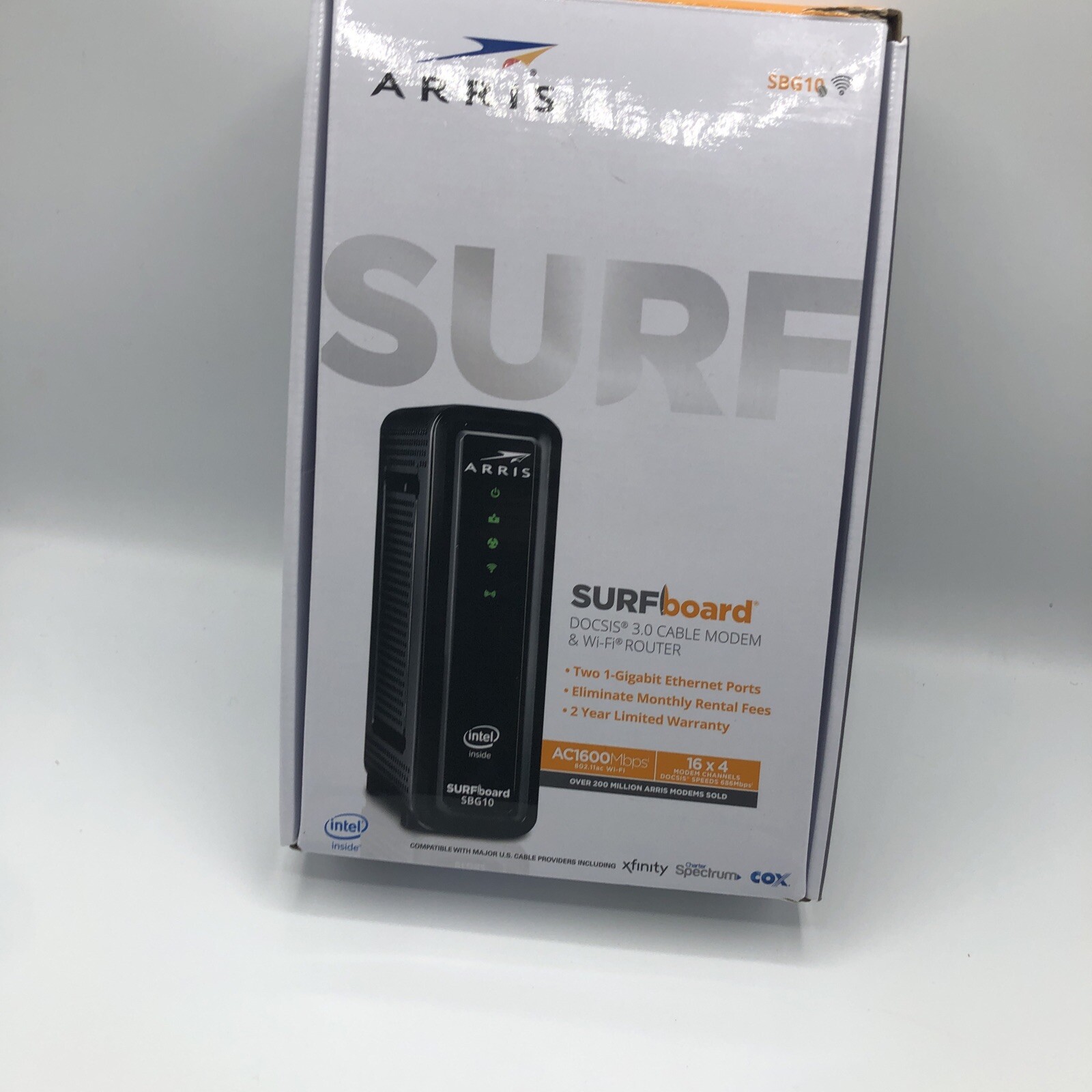 ARRIS SURFboard SBG10 DOCSIS 3.0 Cable Modem & AC1600 Dual Band Wi-Fi Router
