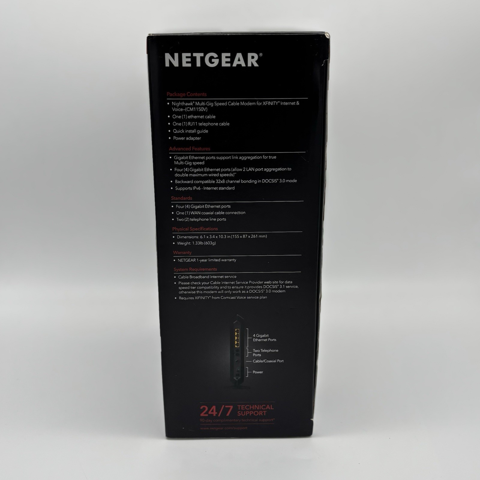 NETGEAR Nighthawk CM1150V DOCSIS 3.1 Cable Modem Xfinity Voice CM1150V Open Box