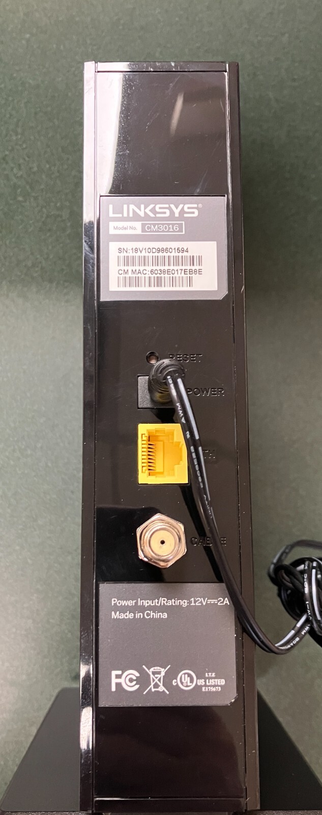 Linksys Model CM3016 16×4 cable modem – used, no box