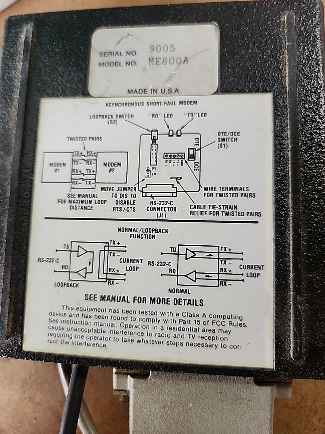 BLACK BOX ME800A SHORT HAUL MODEM