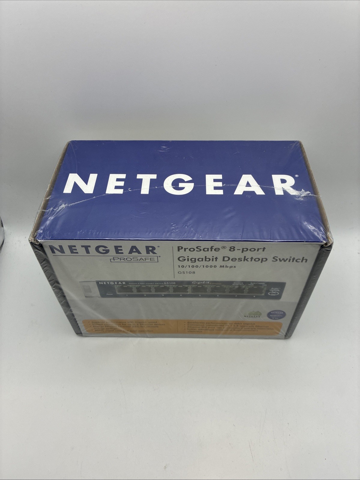 Netgear Prosafe 8 Port Gigabit Switch GS108 10/100/1000 Mbps New Free Shipping