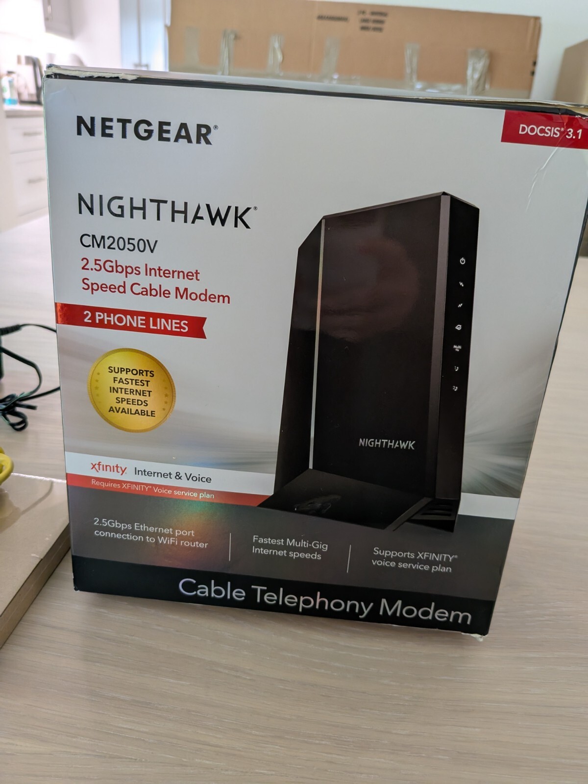 Netgear Nighthawk® Multi-Gig 2.5Gbps Cable Modem for Xfinity Voice CM2050V