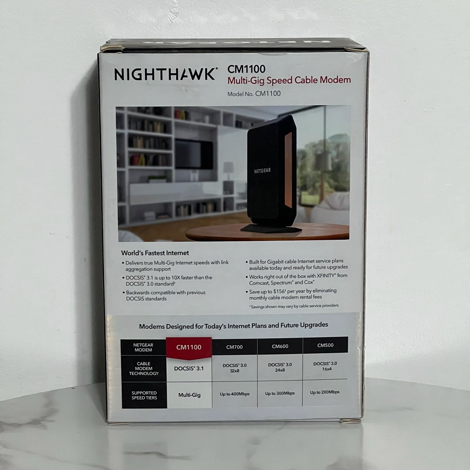 Netgear Nighthawk CM1100 DOCSIS 3.1 Multi-Gig Speed Cable Modem