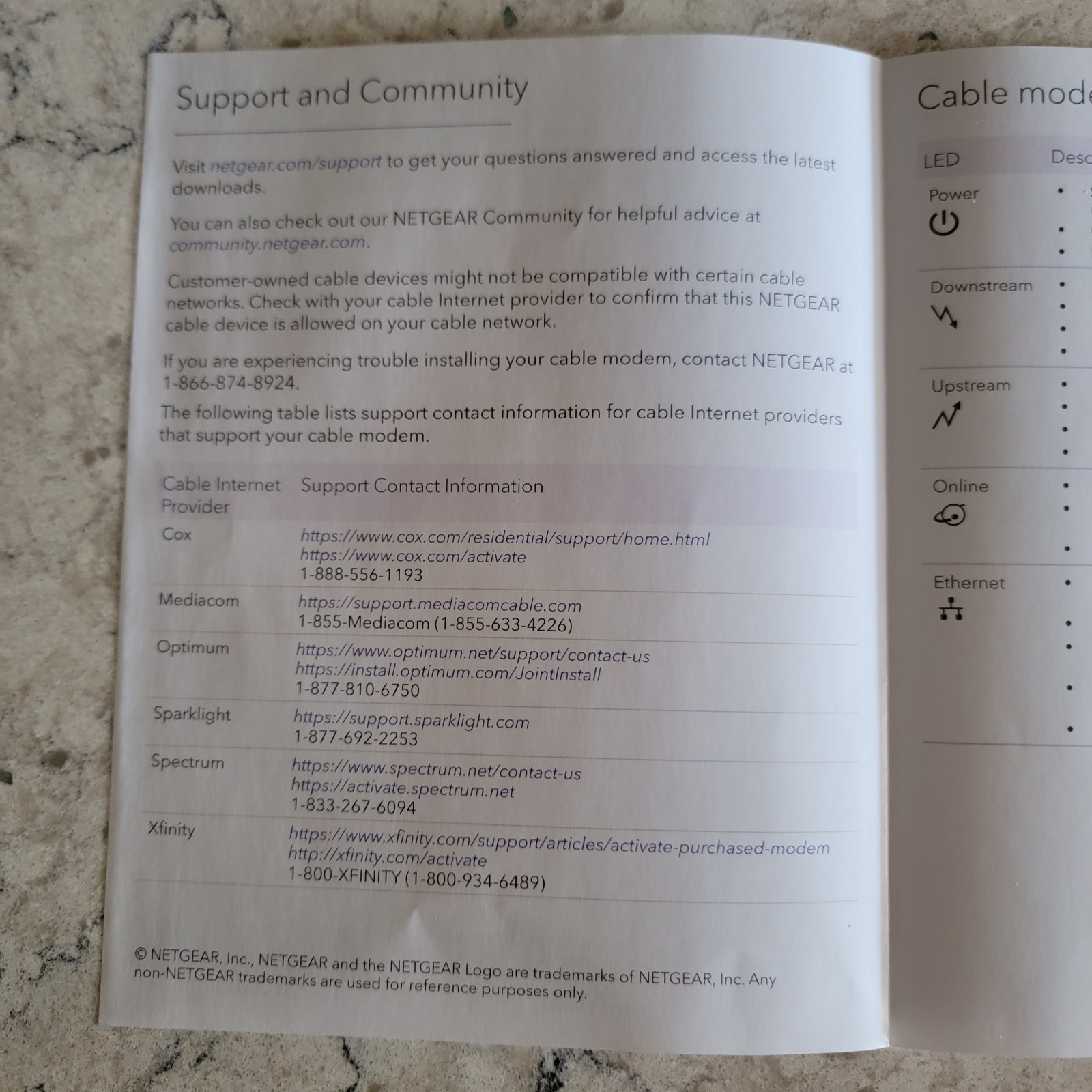 NETGEAR CM1000 DOCSIS 3.1 Cable Modem 1 Gbps Gigabit Ethernet CM1000-100NAS