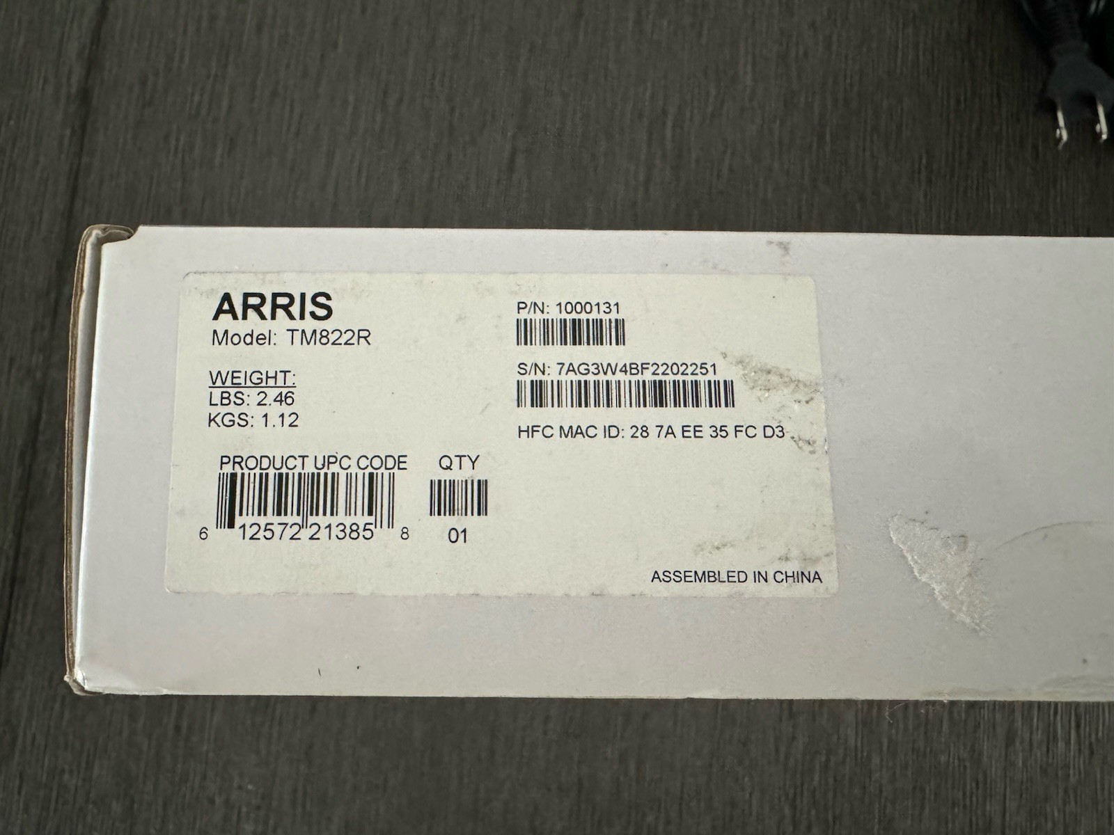 ARRIS TM822R Internet &amp Voice DOCSIS 3.0 Modem Good Condition