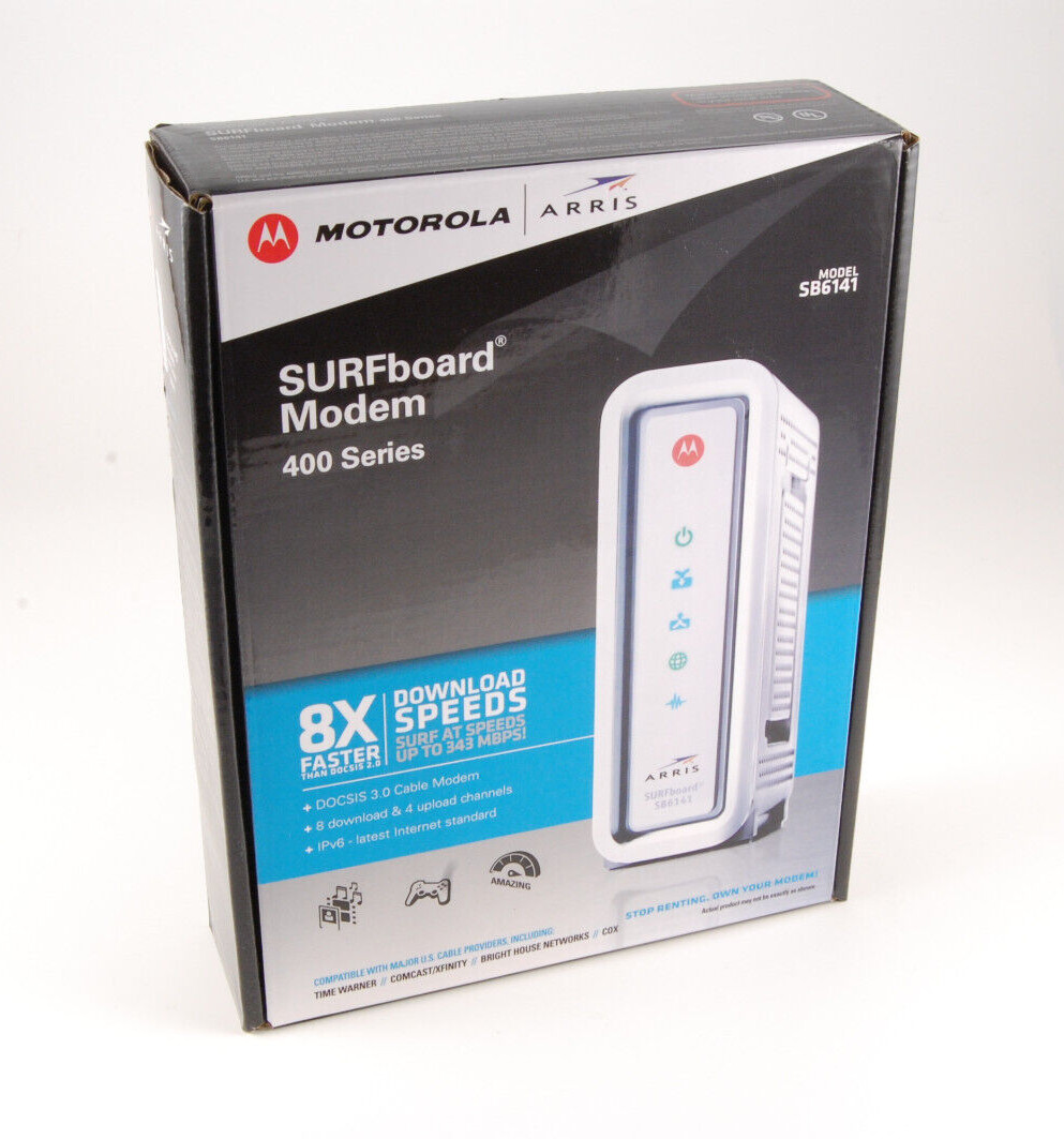 ARRIS SURFboard SB6141 Modem 400 Series 8×4 DOCSIS 3.0 343 Mbps
