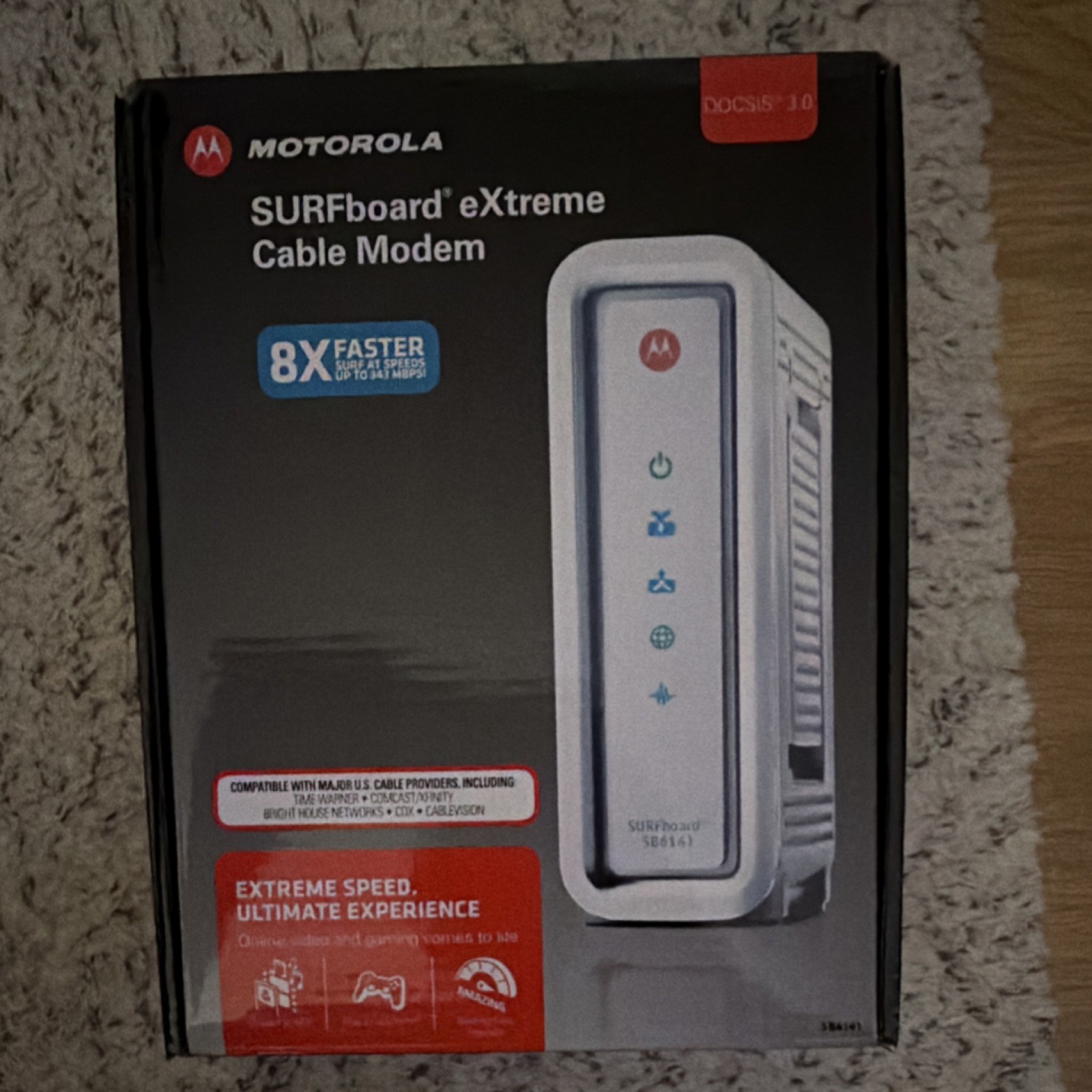Motorola SURFboard SB6141 DOCSIS 3.0 Cable Modem 343 Mbps RJ-45