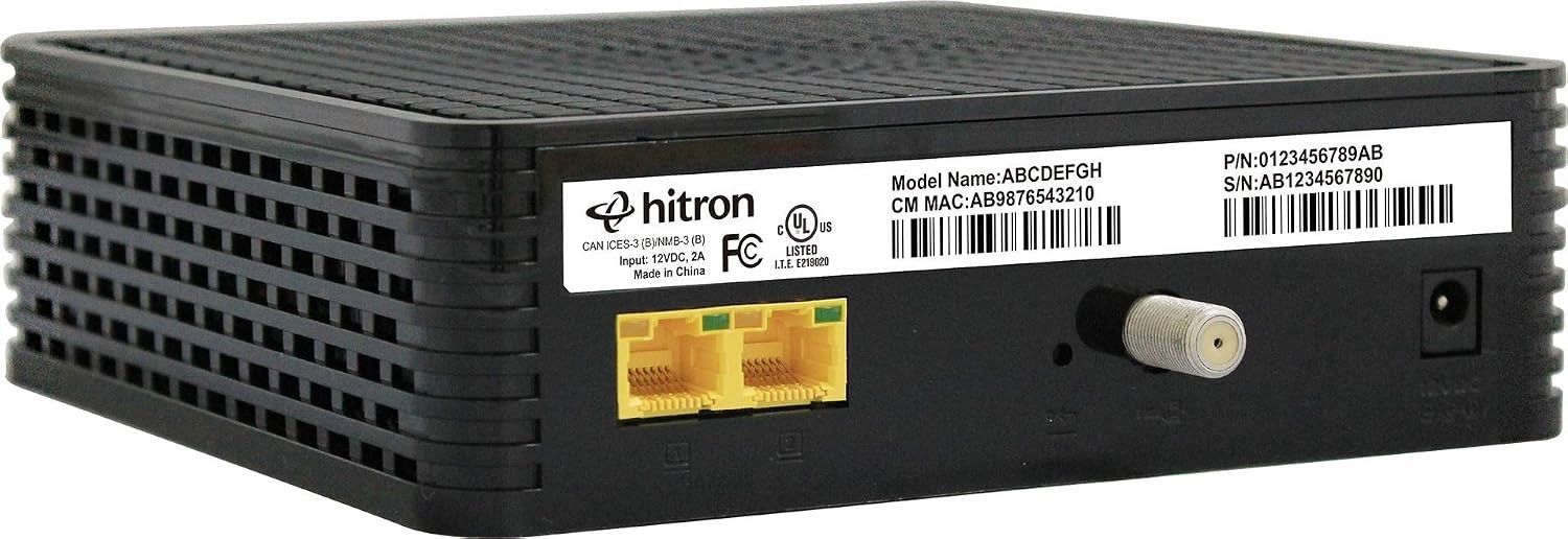 Like New Hitron CODA-45 DOCSIS 3.1 Cable Modem 2-Port Ethernet Router