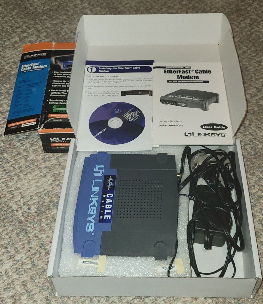 Linksys BEFCMU10 ver. 2 Cable Modem – Excellent Condition in box