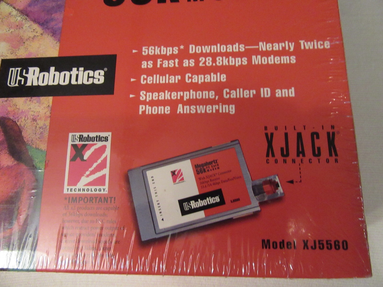 US Robotics Megahertz 56k PC Card Modem, Model XJ5560