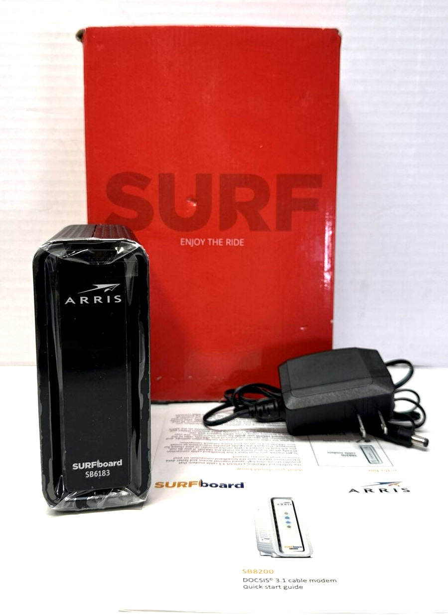ARRIS SURFboard SB6183 Cable Modem 16×4 Channels DOCSIS 3.0 – Black