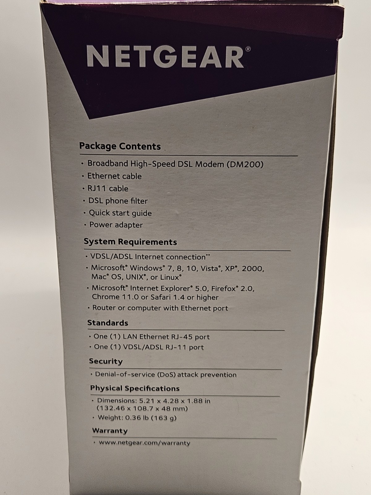 NETGEAR DM200-100NAS DSL VDSL High Speed Broadband Modem
