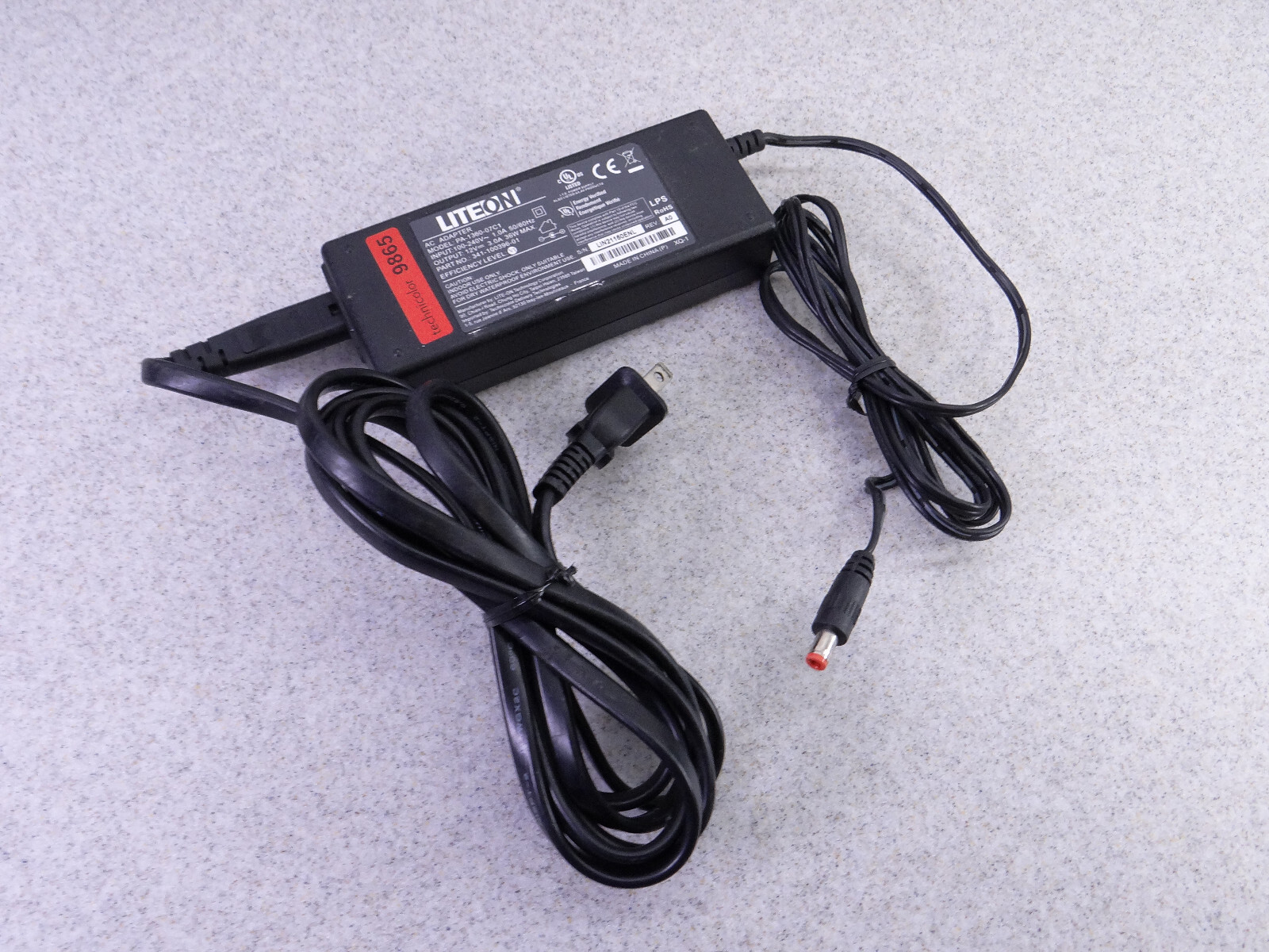 LITEON AC ADAPTER / POWER SUPPLY – MODEL PA-1360-07C1 – 100-240V TO 12V