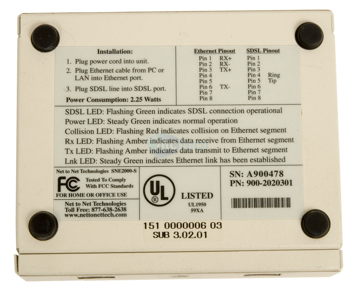 G4 Net to Net SNE2000-S SHDSL Network Extender Subscriber Unit 133-00089AD-03