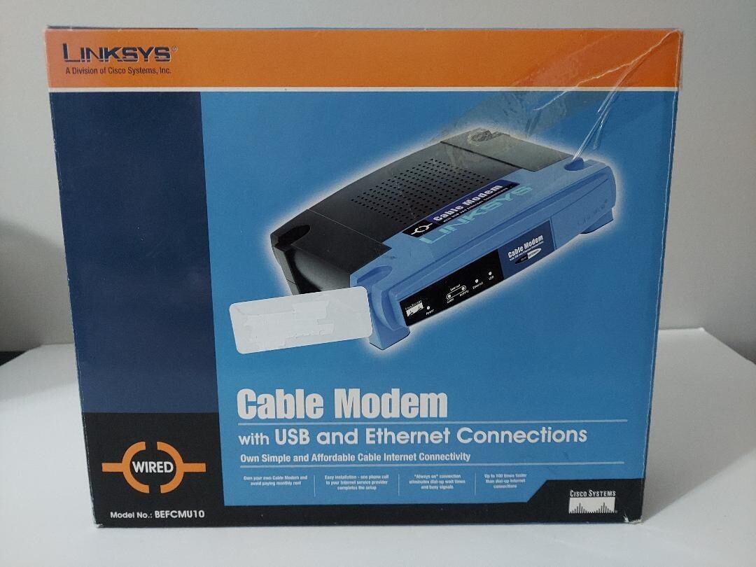 LINKSYS – Cable Modem – BEFCMU10 with USB & Ethernet Connections
