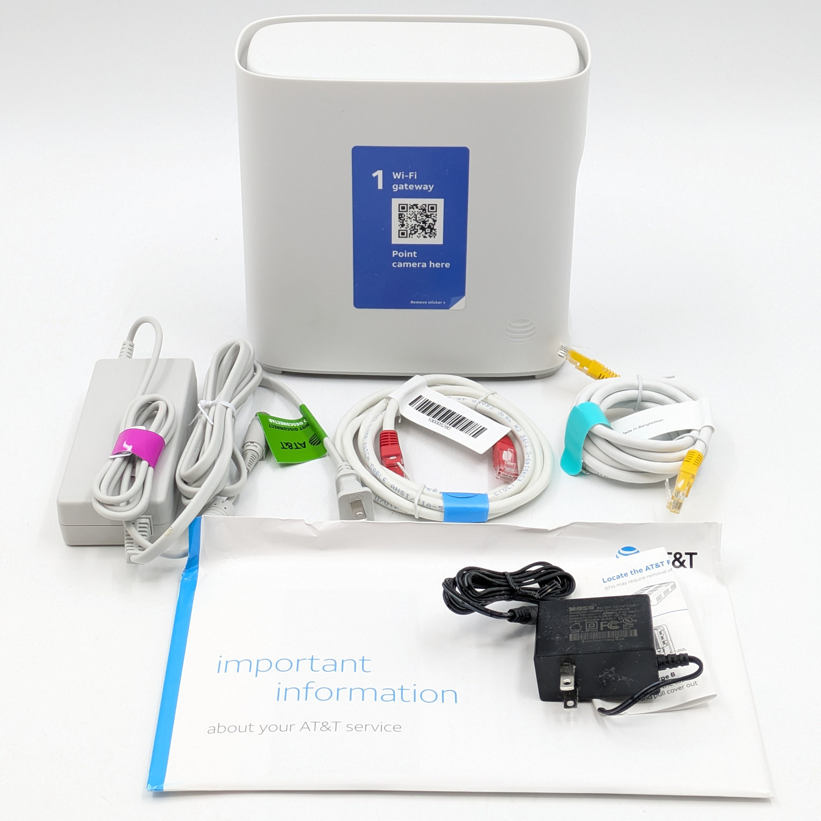 AT&T Fiber Internet Kit Wi-Fi Router (BGW320-500) in White Lot of 2