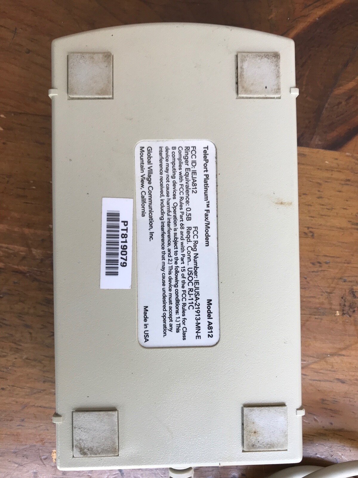 Global Village Teleport Platinum Fax/Modem A812 with Power Adapter
