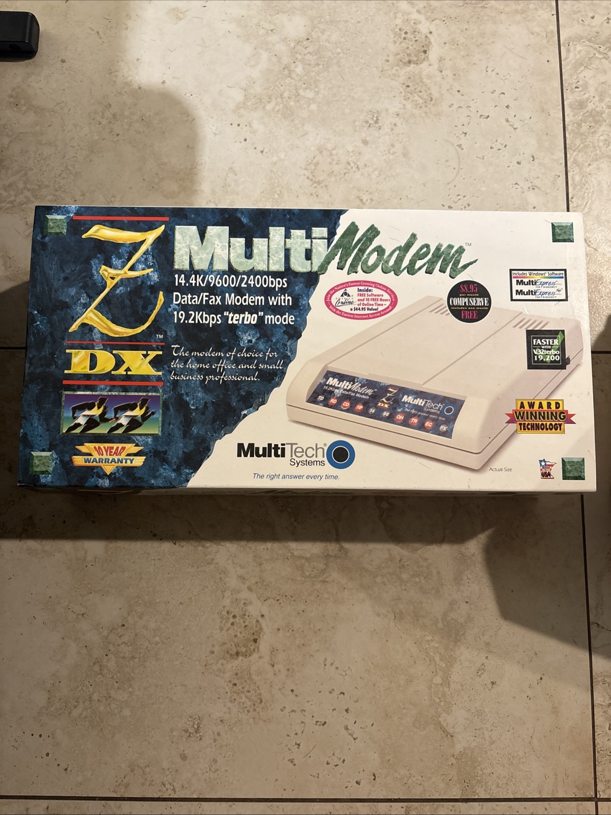 Multi-Tech MultiModemZDX MT2834ZDX28K Data/Fax Modem in Original Box