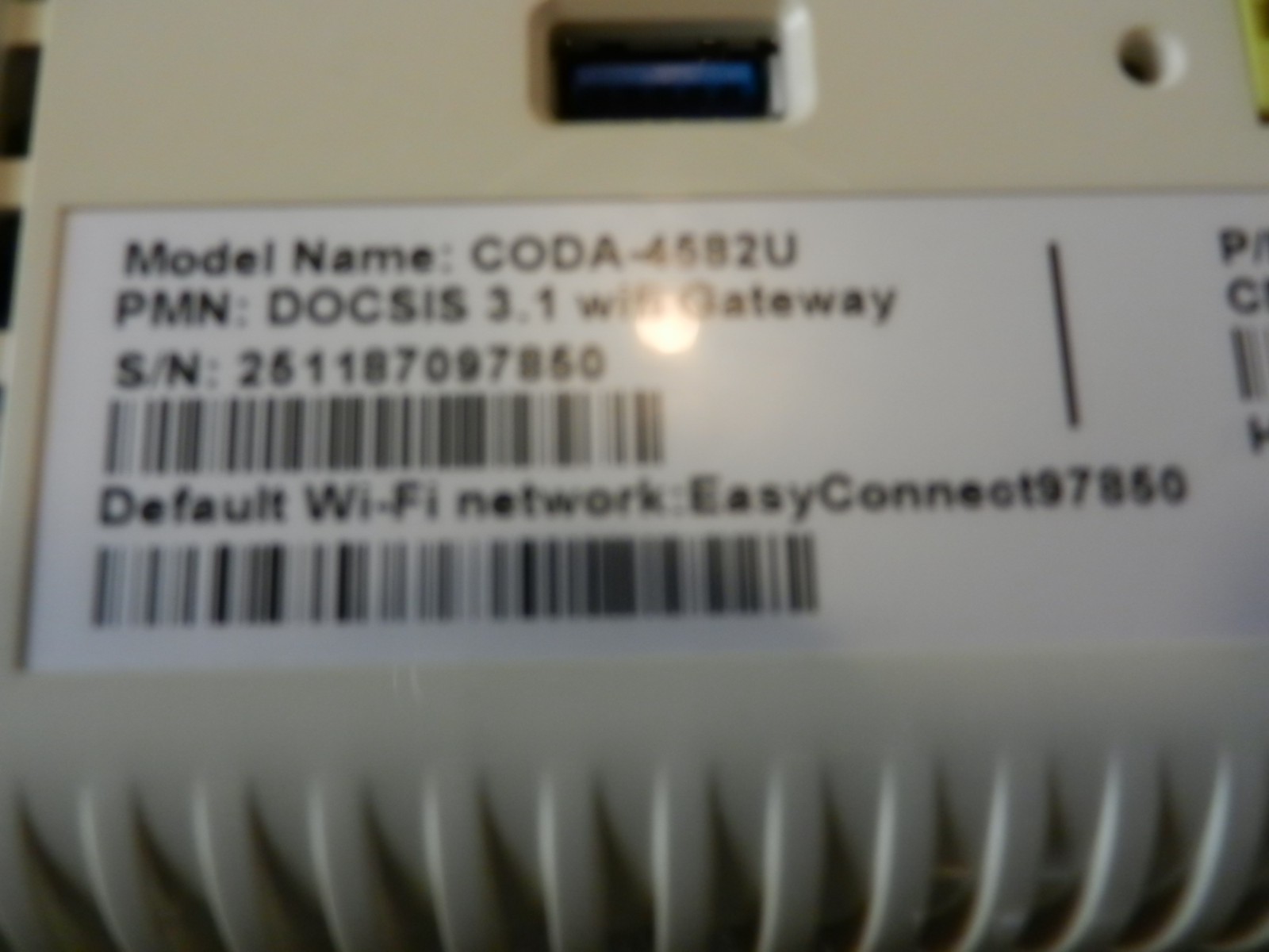 Factory unlocked Hitron Coda-4582U DOCSIS 3.1 Cable Modem Router