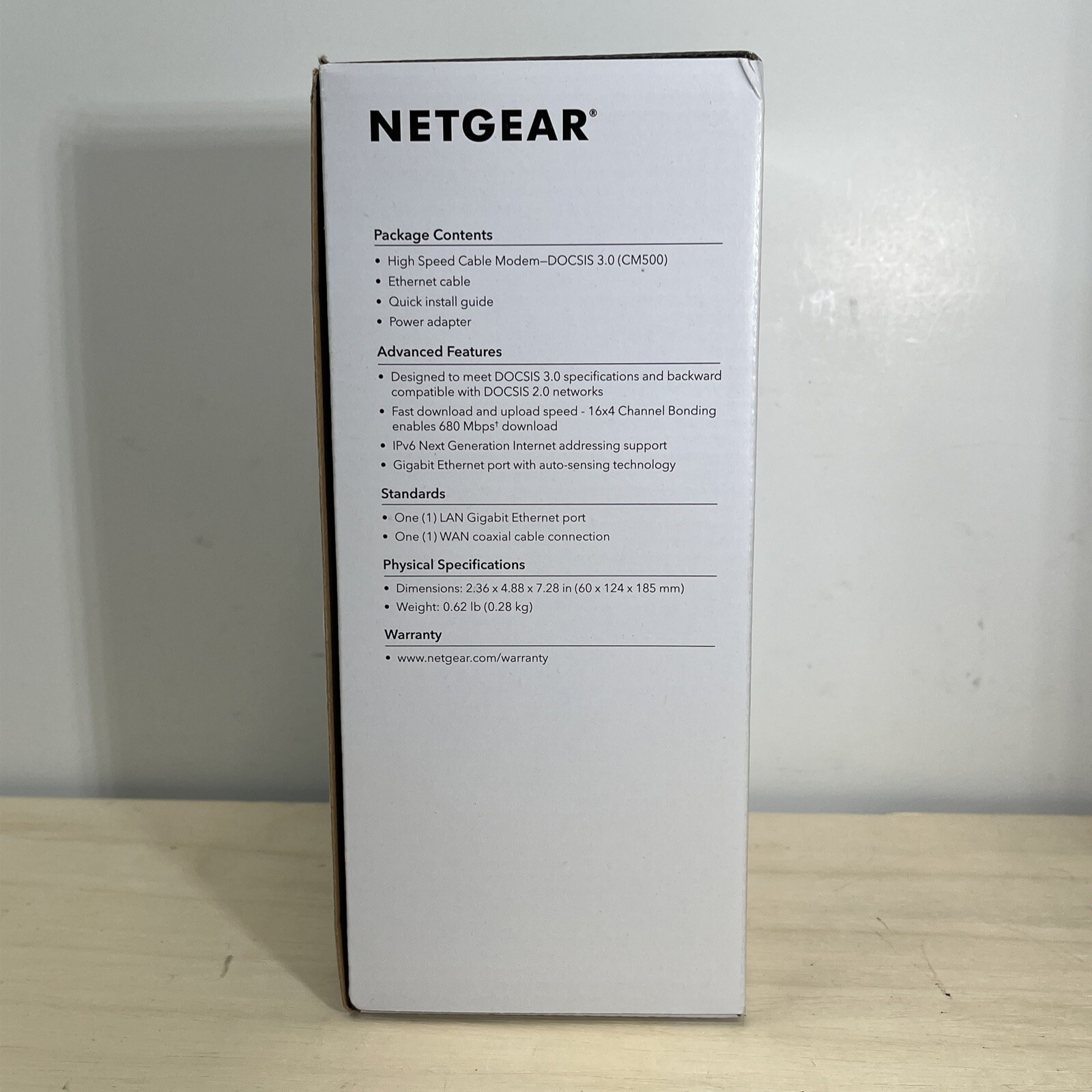 Netgear CM500 100NAS High Speed Cable Modem Up to 680 Mbps Xfiniti Cox Spectrum