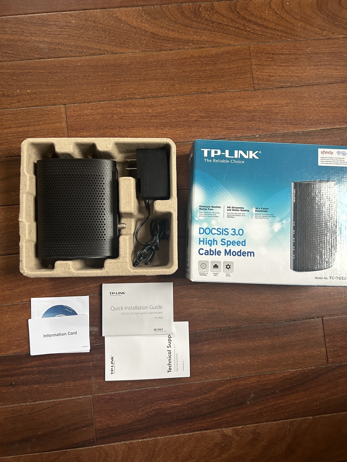 TP-Link TC-7620 DOCSIS 3.0 Cable Modem 680 MBPS New Open Box
