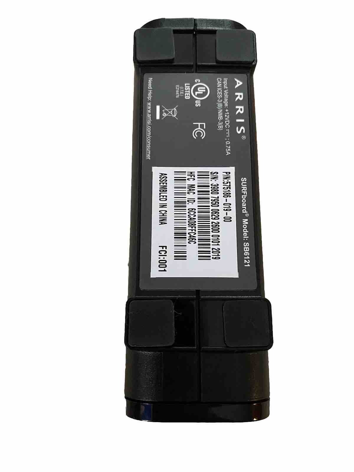 Arris Surfboard SB6121 Cable Modem DOCSIS 3.0 Black With Power Supply TESTED