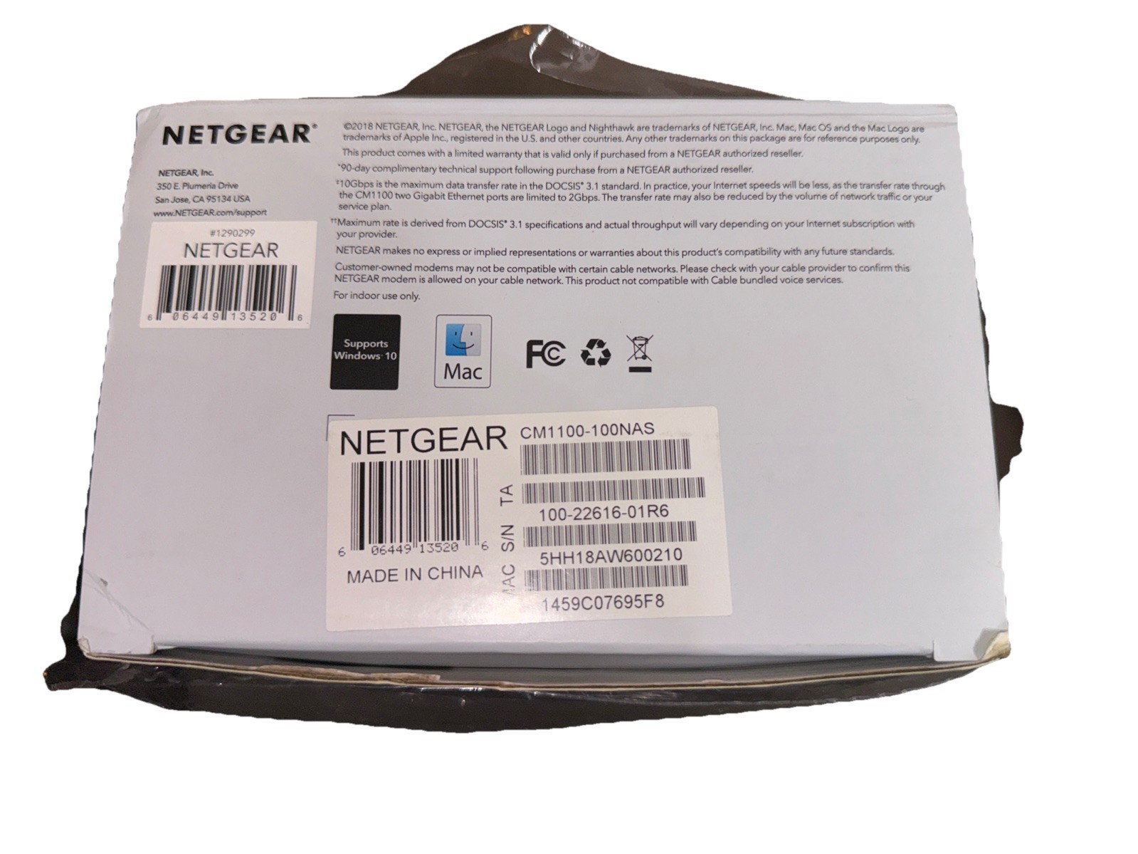 NETGEAR Nighthawk CM1100 DOCSIS 3.1 Multi-Gig Cable Modem Tested Working
