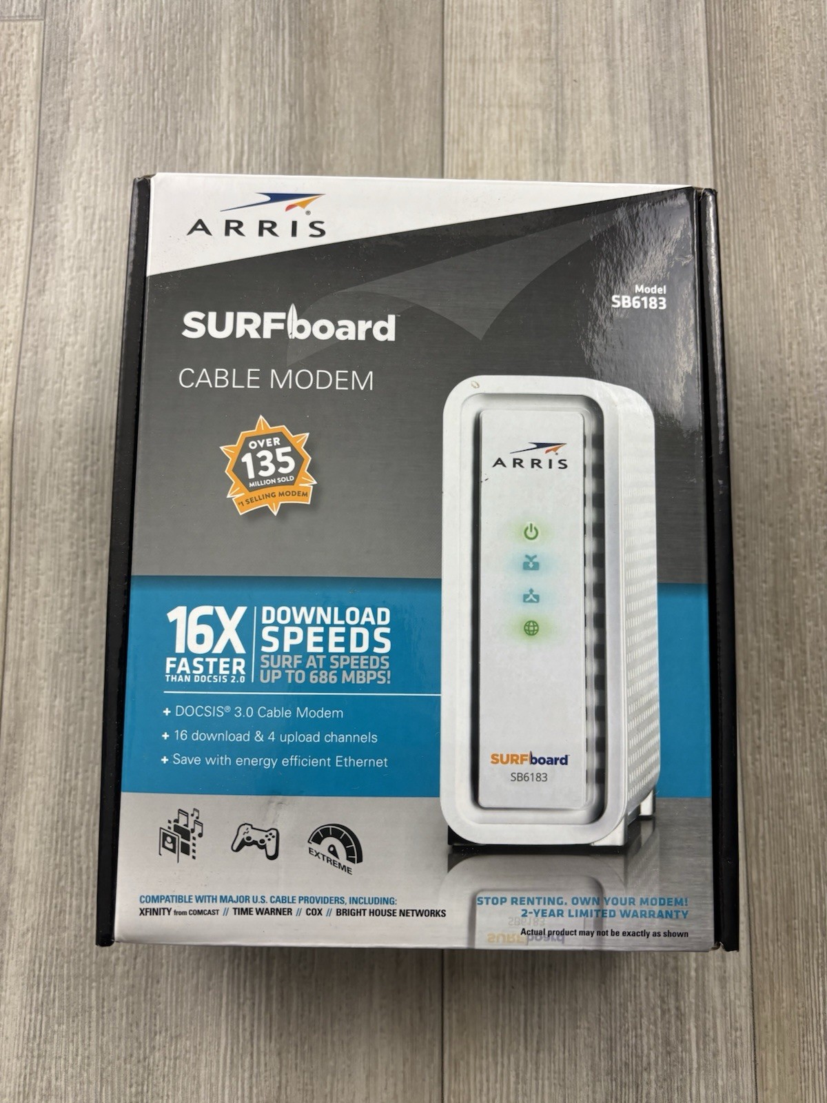 ARRIS SURFboard SB6183 DOCSIS 3.0 Cable Modem 16×4 High Speed