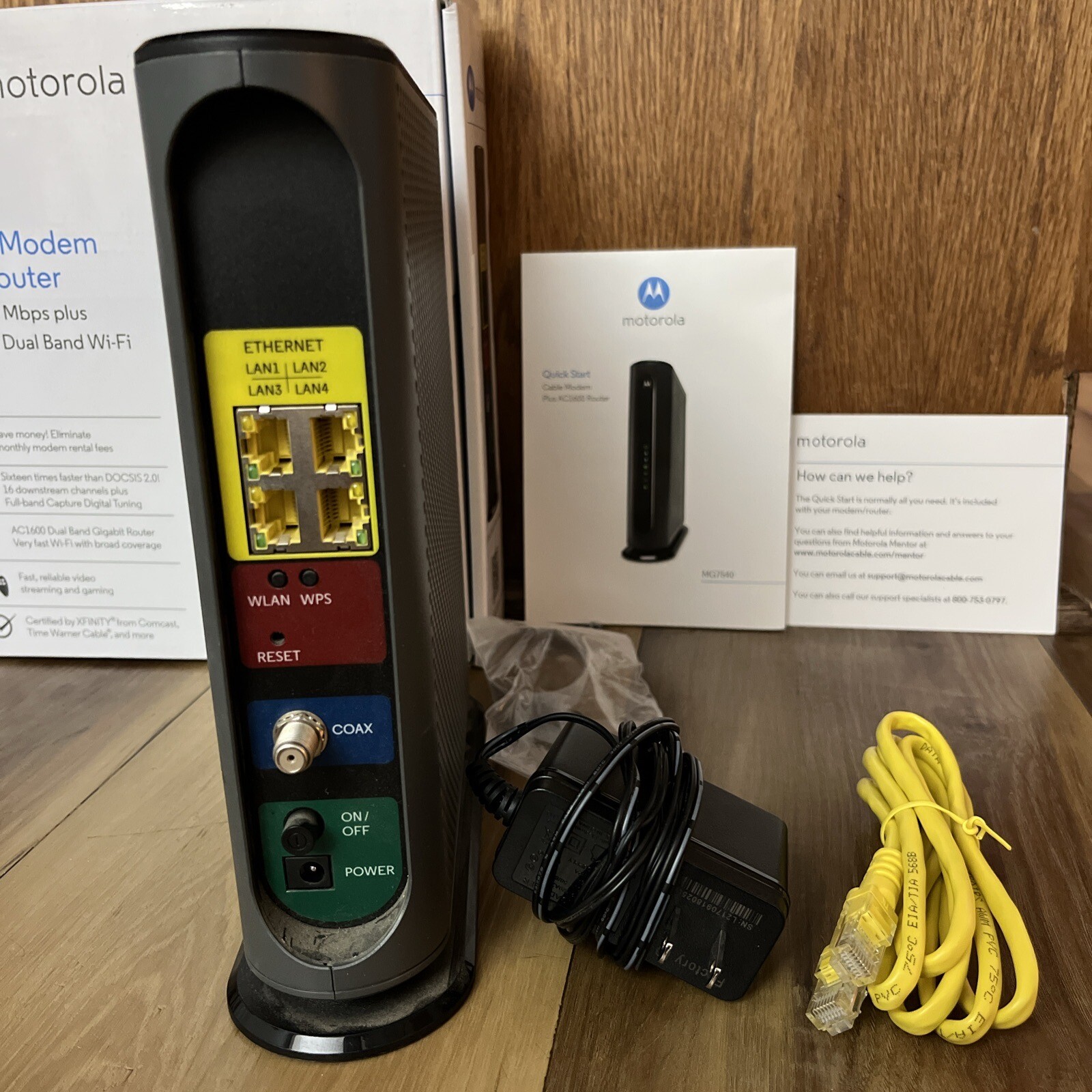 MG7540 Motorola 16×4 Docsis 3.0 Cable Modem + AC1600 WiFi Wireless Router