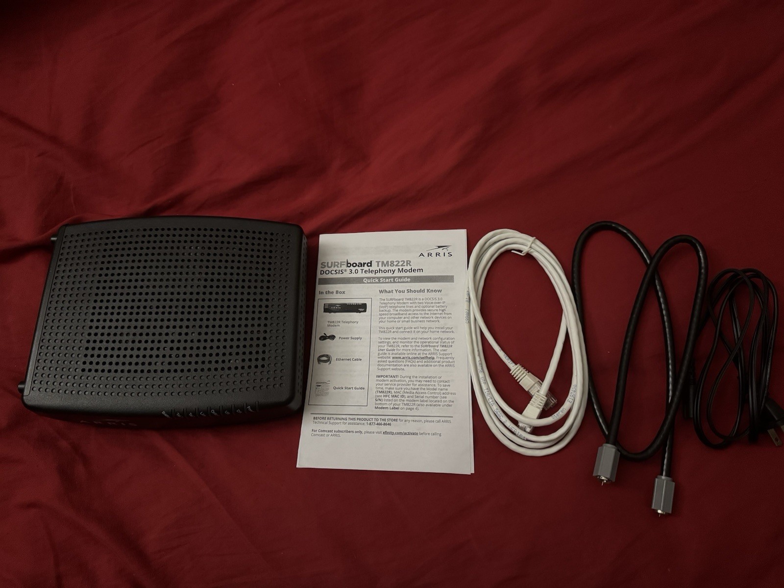 ARRIS SURFboard TM822R DOCSIS 3.0 Cable Modem Telephone 343Mbps Comcast Black