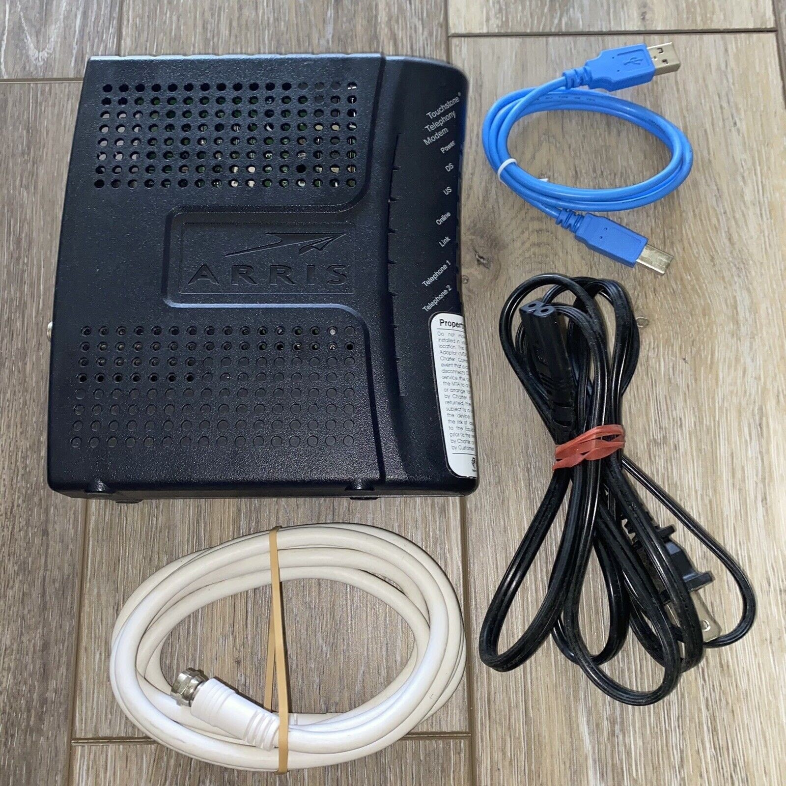 Arris TM632A Cable Touchstone Telephony Modem With Cables